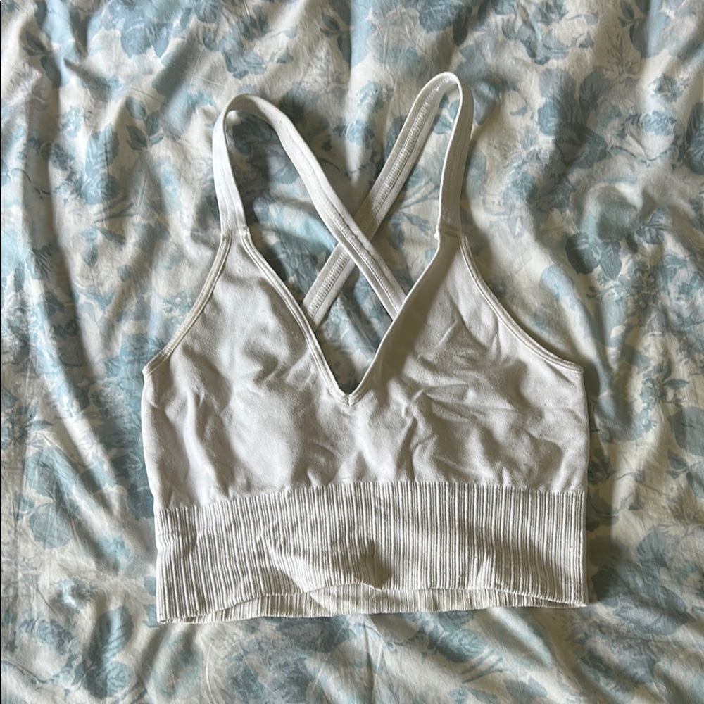 FP Movement by Free People White Cross-Back Sports Bra